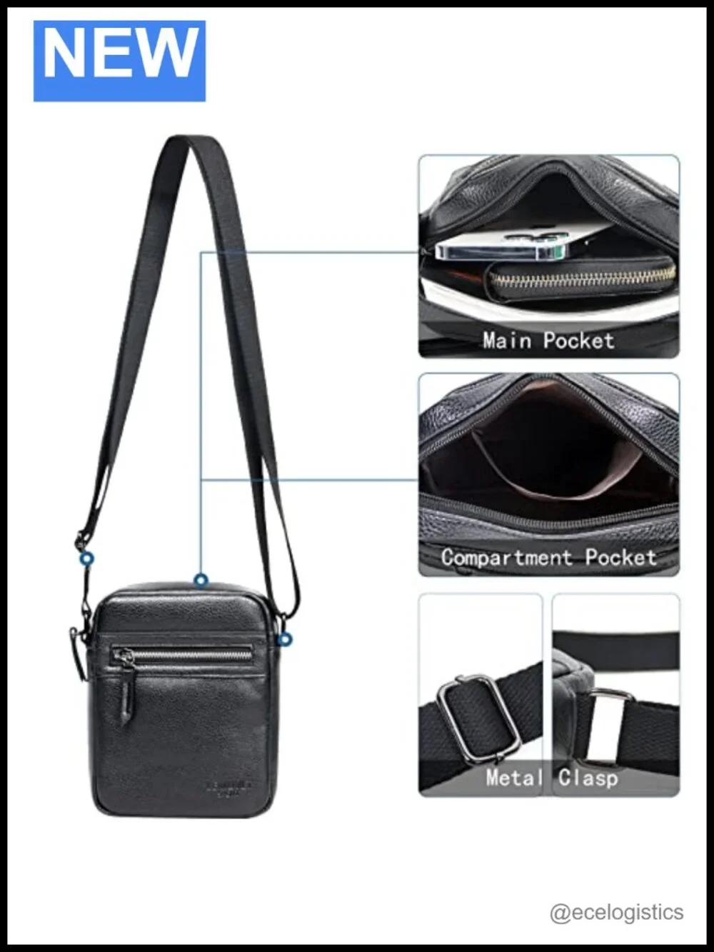 Small Messenger Bag Crossbody PU Leather Shoulder Purse Satchel